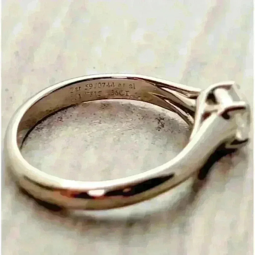 Tiffany & Co Platinum Lucida © .36ct Diamond Engagement Ring Discontinued Size 3 - Picture 13 of 15